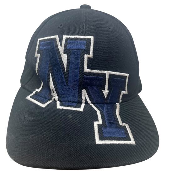 NY Logo Baseball Hat Black Blue Adjustable Cap NYC - Picture 11 of 11